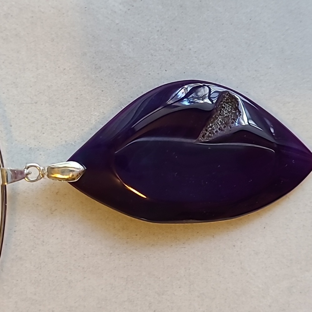 Purple agate pendant - Picture 2 of 3